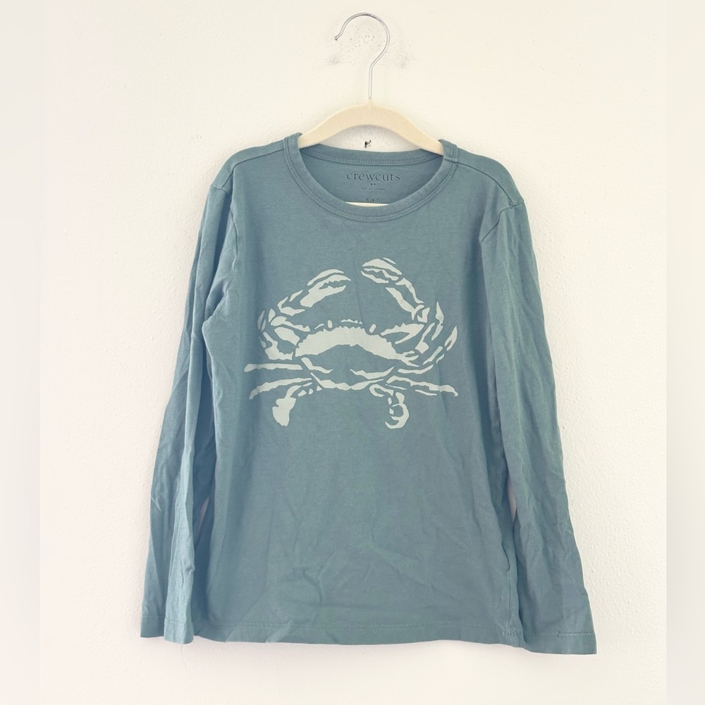 Crewcuts Teal Long Sleeve with Crab Graphic